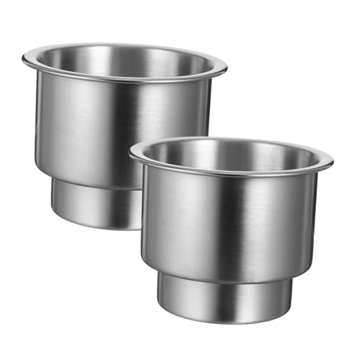 UTHCLO 2 pezzi Portabevande Auto in Acciaio Inossidabile Supporto per Bottiglie e Tazze Portabicchiere Antiscivolo e Antisversamento per Veicoli Adatto Mugs Acqua e Riutilizzabile