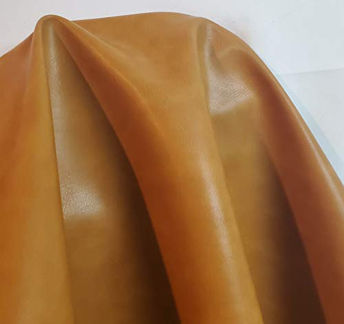 NAT Leathers The Yard - Tela de piel sintética vegana de 61 x 137 cm, 0,9 mm, tapicería de vinilo suave y suave, 24 x 54 pulgadas (2/3 de yarda) (caramelo)