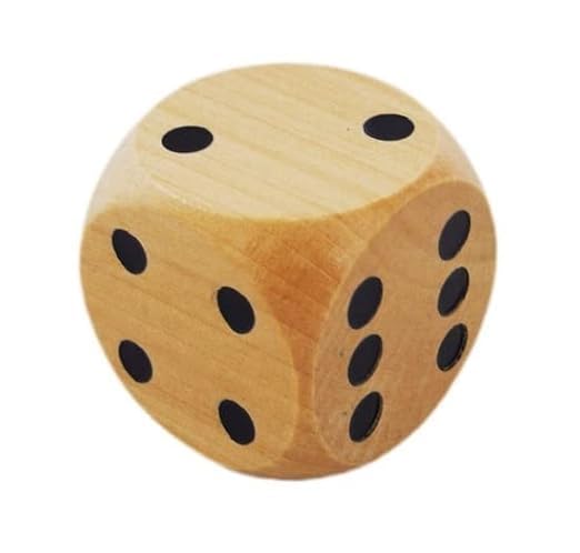 M.F.H Pack of 2 Wooden Big Dice 2.5 CM With Black Color Dots - for Snake and Ladder, Ludo, Jhenga, Pub Party, Picnic, Business Board Game Accessories 1