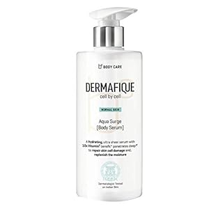 Dermafique Aqua Surge Body Serum with Shea Butter – 300ml, Body Lotion for Normal Skin, with 10x Vitamin E Benefits and Glycerine, Repairs Skin Cell Damage, Moisturizer for Body | Dermatologist Tested