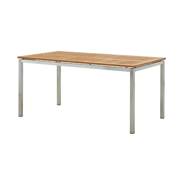 Gartengarnitur Kuba 7-teilig Edelstahl & Teak