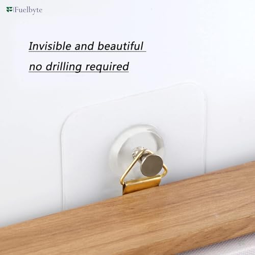 Image of Fuelbyte 10 PCS Adhesive Wall Hook Set - Wall Hanging Decoration, Strong Wall Hanger Hook for Heavy Items, Self Adhesive Wall Hooks for Hanging, Multipurpose Hooks for Home & Office (Nail Hook, 10)