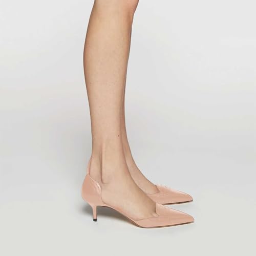 iadore Women’s Low Kitten Heel Pumps 2.5 Inch Pointed Toe Slip on Elegant Comfort Casual Pumps Dress Shoes Size 5-12 US4