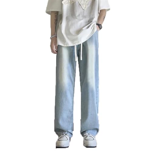 Men's Summer Light Thin Jeans Loose-Fit Straight-Leg Pants Loose Straight Wide Leg Jeans Pants4