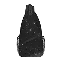 WZYWHJ Diagonal cross Black and white galaxy Pattern bag anti-theft backpack travel men's chest shoulder bale