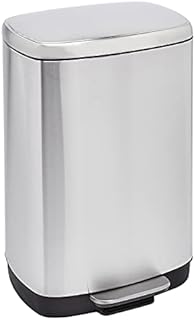 Amazon Basics Rectangle Soft-Close Rubbish Bin with High Base - 50 Litres