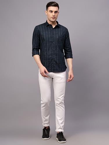 Image of Cantabil Checkered Shirt Collar Full Sleeve Regular Fit Casual Shirt for Men with Pocket | Viscose Casual Shirt for Men | Casual Wear Shirts for Men (P MSHC00832)