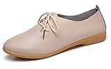 Sunporx Chaussures à Lacets en Cuir pour Femmes Mocassins à Bout Pointu Semelle Souple Oxfords légers et Confortables Plates de Travail Formelles Mocassins de Conduite