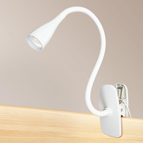 La Mejor Recopilación de Lampara clip - solo los mejores. 48 TOPMB - Luz LED de lectura que cuida los ojos, luz de libro para leer en la cama, lámpara con clip flexible de 360° para cabecera, lámpara de escritorio de 5 W 3000 K con...