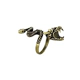 Dtexhif Gothic Dragon Rings for Men Women Retro Personalized Cigarette Holder Opening Adjustable Ring Domineering Dragon Fun Ring (Bronze)