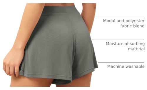 Image of ODODOS 2-Pack Ultra-Soft Modal Lounge Shorts for Women - Lightweight & Breathable Sleepwear, 3 inch Inseam