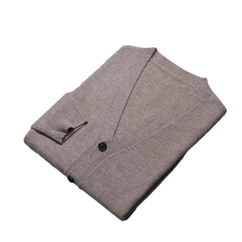 Mens Wool Cardigan Sweater Solid Color V Neck Long Sleeved Single Breasted Loose Casual Sweater
