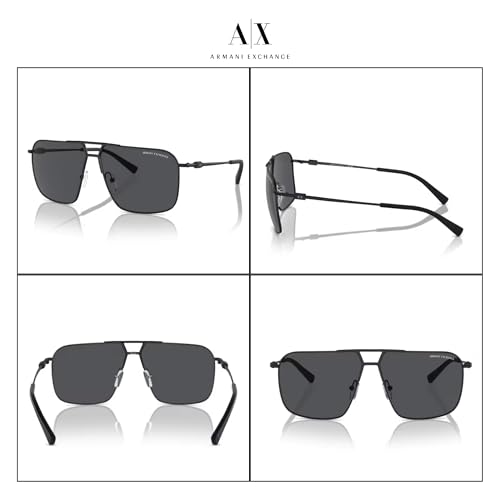 Armani Exchange AX2050S Aviator Sunglasses for Men +BUNDLE with ACCESSORY EYEWEAR KIT4