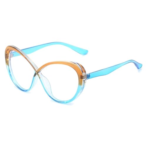 Monture lunettes œil de chat rétro bicolore transparente pour femme