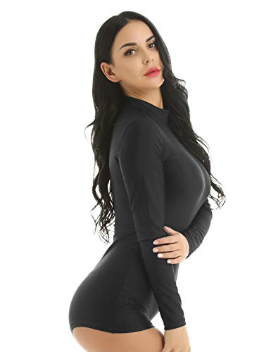 image for inlzdz Women's Turtleneck Lycra Spandex Gymnastics Dance Long Sleeve L