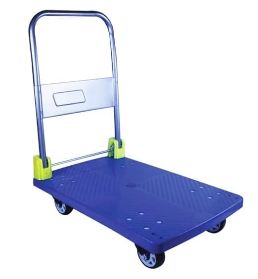 Heavy Duty Platform Trolley with 300 kg Capacity, Steel Portable Foldable Multi-Functional Dolly Push Cart with 360° Degree Swivel Wheels, Blue Colour, (B0CY21JZFR) Amazon Price History, Amazon Price Tracker