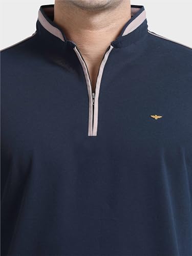 Image of STELLERS Men's Full Sleeve Zipper Henley T-Shirt | Premium Cotton | Streatchable | Feather Touch Feel