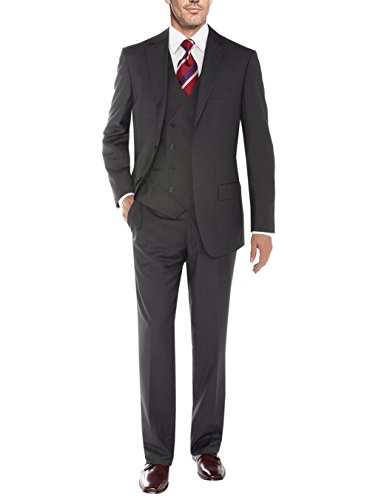 Salvatore Exte Men's Vested 2 Button Suit 3 Piece Blazer Vest Flat Front Pants