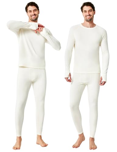 Long Johns for Men Thermal Underwear Soft Fleece Lined Base Layer Set Thermal Top Bottom Pajama Set for Cold Weather4