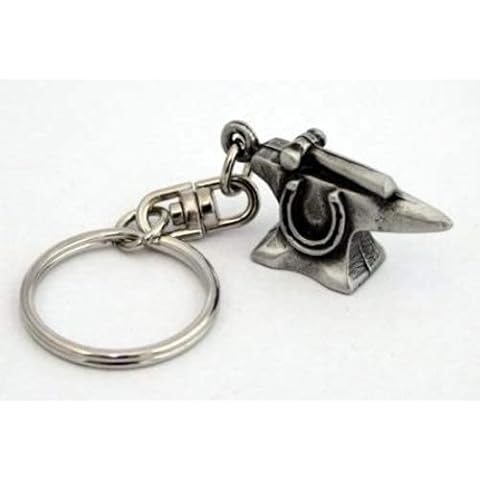 Hoardersworld Blacksmith's Anvil Key-ring (keychain) in Fine English Pewter, Handmade (H) Cover