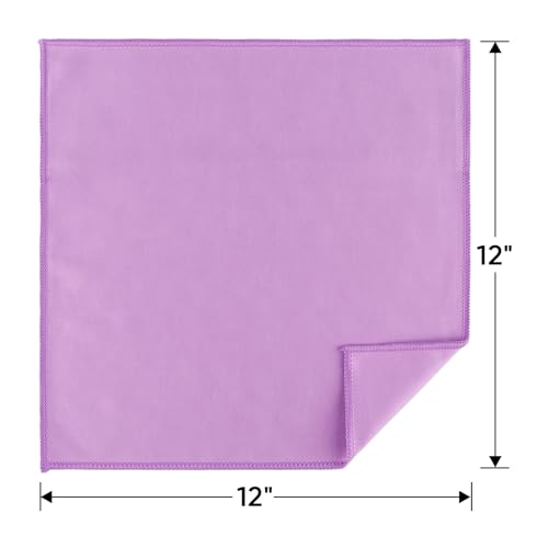 HOMEXCEL Microfibre Glass Cleaning Cloths 12 PK, Lint Free Streak Free, Reusable Cleaning Cloth for Cleaning Windows, Glasses, Mirrors, Screens, Stainless Steel, and More Purple-30X30 CM