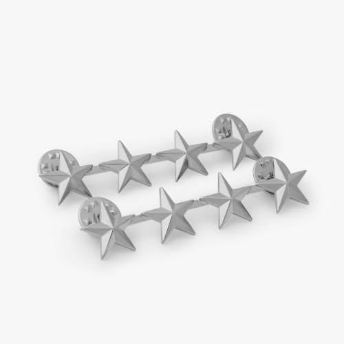 Image of Hero's Pride 4 Star Rank Insignia, Five-Pointed Star Pin, 2 Posts and Clutch Backs, Pack of 2