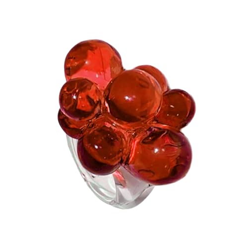 Bijou main unique pour femme avec bague fleur et perles acryliques colorées