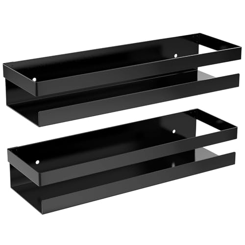 Image of iSTAR Metal Multi-Purpose Black Wall Mount Small Floating Shelf Wall Mounted Storage Shelves for Kitchen, Bathroom, Bedroom, Office (Pack of 1)
