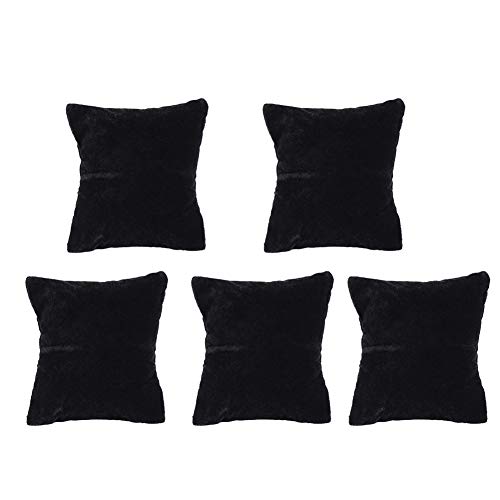 Semme Wristwatch Display Showcase Holder Cushion, 5 Pcs Velvet Jewelry Display Pillow Light Weight Watch Bangle Bracelet Stand Holder Storage Organizer (Black)