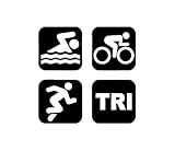 Triathlon Swim Bike Run Squares NOK Decal Vinyl Sticker |Cars Trucks Walls Laptop|Black|5.5 x 5.5 in|NOK551
