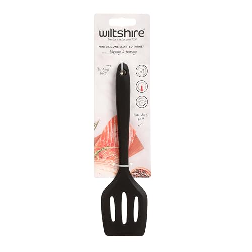 Wiltshire Mini Silicone Slotted Turner, Flipping & Turning Tool, Fish Slice, Cooking & Serving Spatula, Heat-Resistant Utensil, Non-Stick, Non-Scratch, Midnight Black, 21x5.5x2cm - Image 6