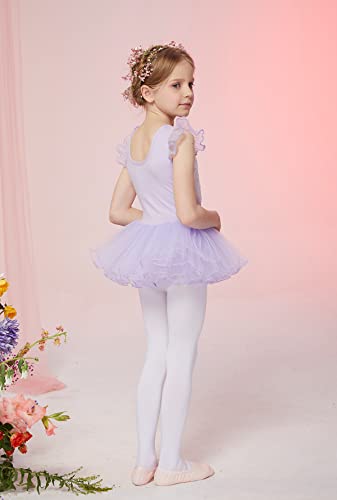 MdnMd Fly Short Sleeve Lace Dance Ballet Tutu Leotard Ballerina Outfit for Toddler Girls3