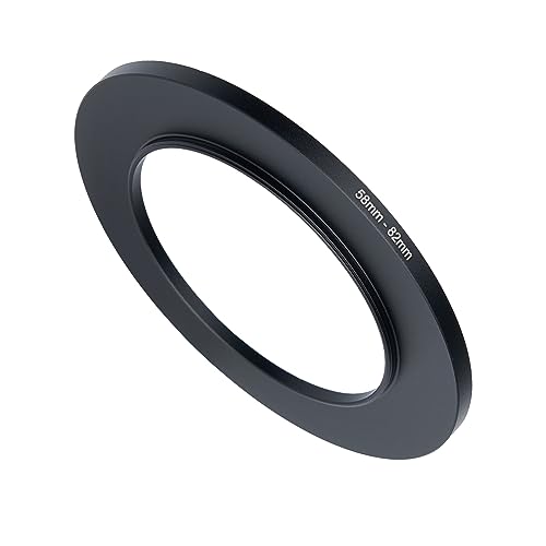 Image of 58mm to 82mm Step-up Adapter Rings Filter Adapter Black Metal Step Down Filter Ring Adapter Compatible with All Brand UV CPL ND Camera Lens Filter Stepping Rings (58mm-82mm)