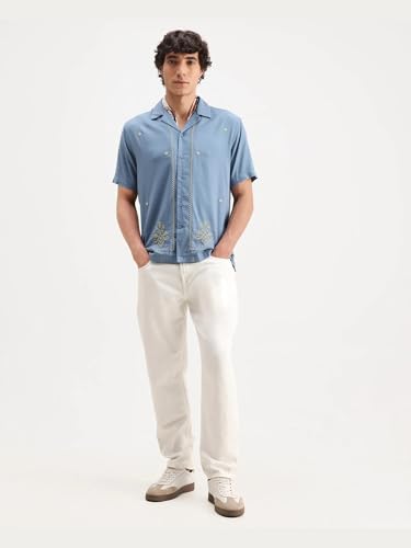 Image of Rare Rabbit Boxy fit Embroidered Shirt