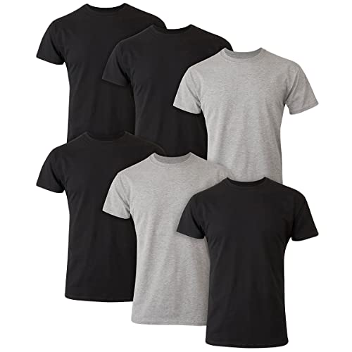Hanes Men's Ultimate Soft and Breathable Crewneck Undershirts, 6 Pack Black M