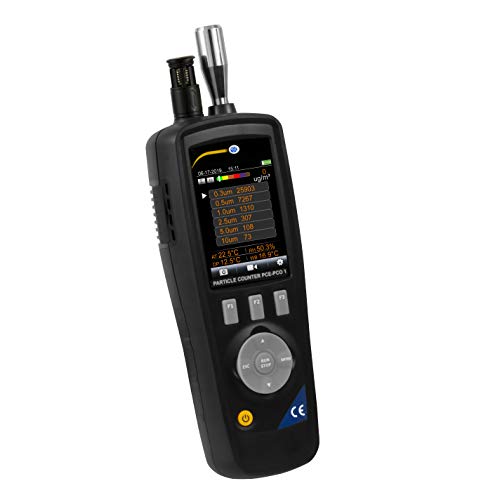 PCE Instruments Particle Counter PCE-PCO 1 to Measure Concentration of Particles in The air/with Memory/six Sizes of Particles able: 0.3, 0.5, 1.0, 2.5, 5.0 and 10 Âµm