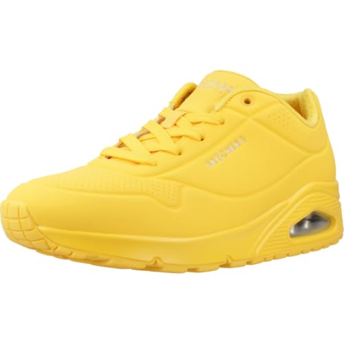 Skechers Women's Uno Stand on Air Sneaker, Yellow, 4.5 UK