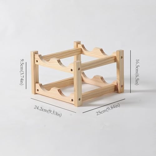 Soporte para botellas de vino de madera con escritorio miniatura 2