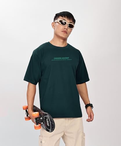 Image of SHODOX Bio-Washed Anti Bacterial 100% Pure Cotton Men's Oversized Aesthetic Premium Printed T-Shirt | Cozy Soft, Less Wrinkles Loose Fit, Drop Shoulder, Korean Baggy Style Tees for Mens