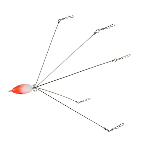 Alabama Umbrella Rigs, 5 Arms Alabama Umbrella Jig Head Fishing Rig Bait Fishing with Snap Swivels for Bass Bait Lure (1#)