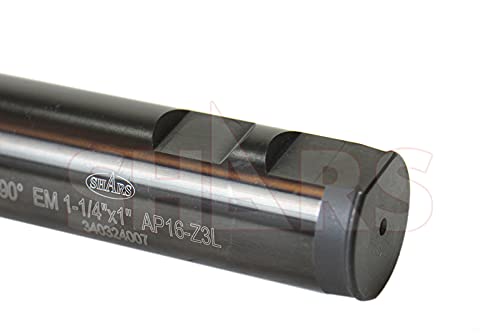 SHARS 1-1/4" 90 Degree Square Shoulder Indexable End Mill with 3 PCS of APKT 1604 Insert 404-2866+404-6541(3) P[