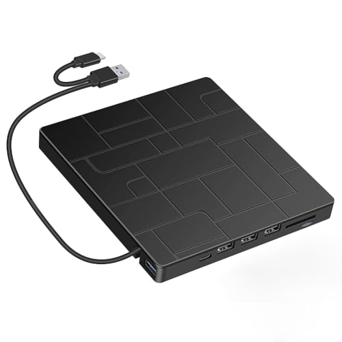MQODLFP quemador reproductor óptico multifunción 7 en 1 CD DVD ordenador USB móvil externo portátil Utilidad lectores ópticos