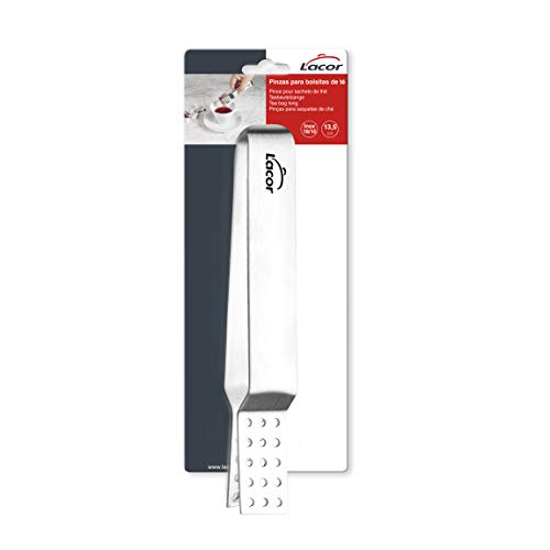 Miniatura 6 de Lacor 68078 Pinza De Presión, Acero Inoxidable 18 10, Resistente Al Óxido, Exprime Al Máximo Las Bolsitas De Té, Mango Ergonómico, Apto Para El Lavavajillas, 13.5cm