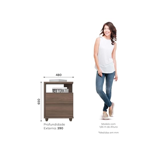 LM DECOR, Mesa de Cabeceira Campeche Castanho - Henn