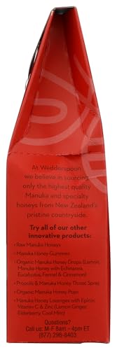 Image of Wedderspoon Organic Manuka Honey Drops, Ginger & Echinacea, 20 Count | USDA Organic | Genuine New Zealand Honey, Natural Remedy for Dry Throat