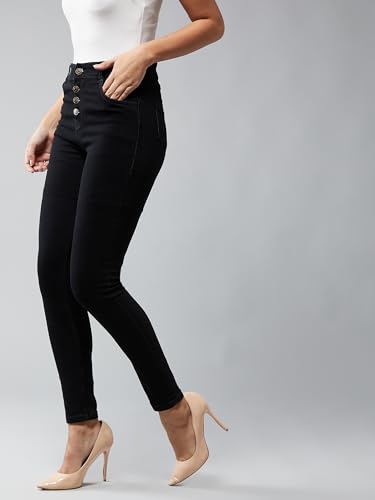 Image of Dolce Crudo Women's Skinny Fit High Rise Cropped Length Stretchable Denim Jeans