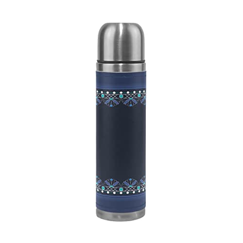 Botella de agua abstracta azul de acero inoxidable con aislamiento al vacío Termo de 500 ml de viaje deportivo té café…