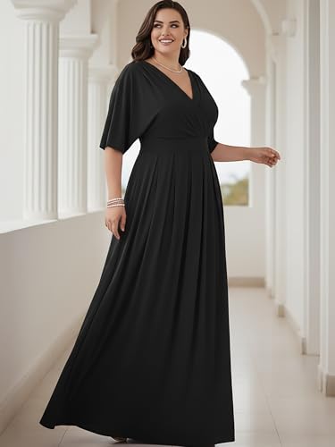 Image of KOH KOH Womens Long Pleated Flowy Modest Evening Wedding Guest Maxi Dress