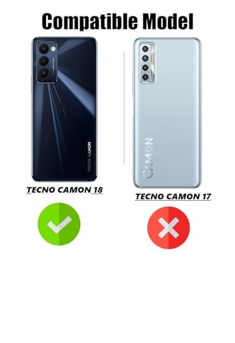 Image of COVERBLACK Soft Rubber Back Cover Compatible Model for Tecno CH6H / Tecno Camon 18 - Transparent