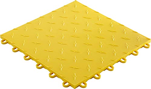 Trac Step Modular Interlocking Garage Tile - Male Edge Yellow,